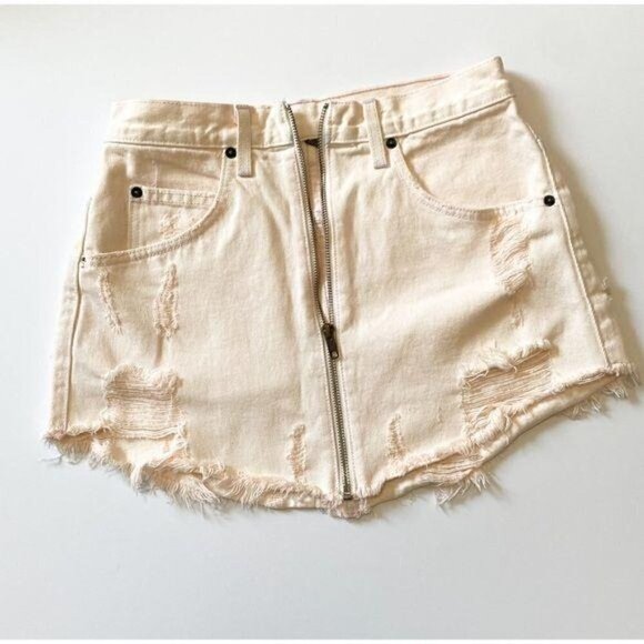 Carmar Avery Beatrice Zip Front Denim Skirt Sz 27 - Picture 7 of 14